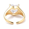 Heart Cubic Zirconia Bling Finger Ring ZIRC-C025-04G-2