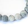 Frosted Natural Black Silk Stone/Netstone Round Bead Strands G-E334-10mm-25-2