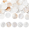 32Pcs Flat Round/Disc Natural Freshwater Shell Pendants SHEL-SC0001-98A-1