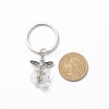 Natural Quartz Crystal Angel Pendant Keychain KEYC-JKC00382-04-2