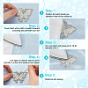 10Pcs Butterfly Hotfix Rhinestone Iron on/Sew On Patches PATC-DR0001-04B-4