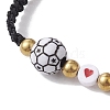 Sport Theme Acylic & Alloy Braided Bead Bracelet BJEW-JB10122-02-3