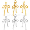10Pcs 2 Colors Brass Micro Pave Cubic Zirconia Pendants KK-BBC0028-03-7
