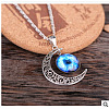 Alloy Glass Moon Syb Pendant Lumachina Chain Necklaces for Women WGDF061-08-1