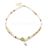 Natural Mixed Gemstone Round Beaded Necklaces NJEW-M214-07G-1