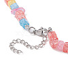 Synthetic Crackle Quartz Dyed Chips Chips Beaded Necklaces NJEW-JN04275-04-5