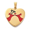 Christmas Ion Plating(IP) 304 Stainless Steel Enamel Pendants STAS-Z098-36G-1