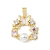 Brass Micro Pave Colorful Cubic Zirconia Pendants KK-E804-11G-1