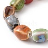 Ethnic Style Colorful Handmade Porcelain Beaded Stretch Bracelet for Women BJEW-JB09089-02-4