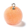 Fruit Theme Flocking Opaque Resin Pendants RESI-D017-04A-P-1