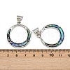 Alloy Pave Natural Abalone Shell/Paua Shell Pendants SSHEL-B003-04P-3