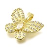 Rack Plating Brass Micro Pave Clear Cubic Zirconia Pendants KK-M309-16G-02-2