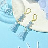 Polycotton Tassel Leverback Earrings EJEW-JE06004-2