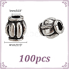 100Pcs Barrel Tibetan Style Alloy Spacer Beads TIBEB-LP0001-04-2