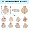 Beebeecraft 20Pcs Natural Scallop Shell Dyed Pendants FIND-BBC0003-15-2
