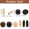 180Pcs 6 Styles Dyed Natural Wood Beads WOOD-PA0001-28-2
