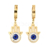 Hamsa Hand with Evil Eye 304 Stainless Steel Dangle Earrings EJEW-L283-069G-1