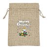 Christmas Printed Burlap Packing Pouches Drawstring Bags ABAG-Q053-02B-02-1