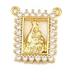 Brass Micro Pave Clear Cubic Zirconia Pendants KK-CBA6A75-48C-G-1