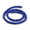 Synthetic Lapis Lazuli Dyed Round Bead Strands G-P070-41-4mm-1-3