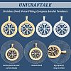 Unicraftale 6Pcs 2 Colors 304 Stainless Steel Norse Viking Compass Amulet Pendants STAS-UN0038-27-6