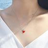 Summer Beach Alloy Rhinestone Crab Pendant Necklaces for Women WG730EC-01-4