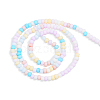 Opaque Spray Painted Glass Bead Strands GLAA-N047-07-08-2