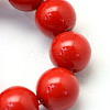 Baking Painted Pearlized Glass Pearl Round Bead Strands HY-Q330-8mm-55-3