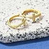 Brass Clear Cubic Zirconia Hoop Earrings EJEW-M047-04G-2