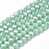 Electroplate Glass Beads Strands X-EGLA-A034-P6mm-B16-1