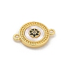 Brass Micro Pave Clear Cubic Zirconia Connector Charms KK-M303-04G-07-2