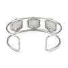 Non-Tarnish 304 Stainless Steel Wide Textured Open Cuff Bangles BJEW-Q348-05P-11-3