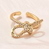 Brass Micro Pave Clear Cubic Zirconia Finger Rings RJEW-C120-27B-G-4