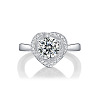 Rhodium Plated 925 Sterling Silver Pave 6.5x3.9mm Moissanite Adjustable Rings for Women WG1784E-01-4