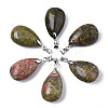 Natural Unakite Pendants G-N0326-023D-1