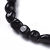 Natural Black Tourmaline Bead Stretch Bracelets X-BJEW-K213-36-3