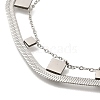 201 Stainless Steel Double Layer Snake Chain Necklaces STAS-B076-04P-2