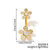 Shiny Sunflower Brass Full Crystal Rhinestone Belly Button Rings AG8892-6-1