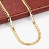 316 Stainless Steel Round Snake and Herringbone Chains Double Layer Necklace for Women Men NJEW-C025-01G-4