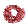 Ombre Effect Dyed Transparent Crackle Glass Beads Strands GLAA-Q111-8MM-05-3