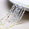 Electroplate Transparent Glass Beads Strands EGLA-L015-FR-A08-1