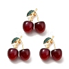 3D Resin Cherry Brooch Pin with Rhinestone JEWB-P013-05G-4