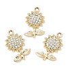 UV Plating Alloy Rhinestone Pendants PALLOY-A004-05G-1