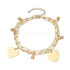 Brass Paperclip and Figaro Chains Anklets AJEW-AN00597-1