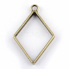Rack Plating Alloy Rhombus Open Back Bezel Pendants LS-PALLOY-S047-14F-FF-2