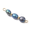 Natural Cultured Freshwater Pearl Potato Beaded Links Connector Charms PALLOY-JF05038-4