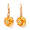 Brass Micro Pave Cubic Zirconia Leverback Earrings EJEW-K300-58G-02-4