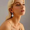 4 Pairs Teardrop Brass Leverback Earrings EJEW-HS0001-21P-6
