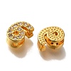 Rack Plating Number Brass Micro Pave Clear Cubic Zirconia Silde Charms KK-A231-13J-2