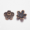 Tibetan Style Alloy Bead Caps TIBEB-LF0202YKG-R-FF-1